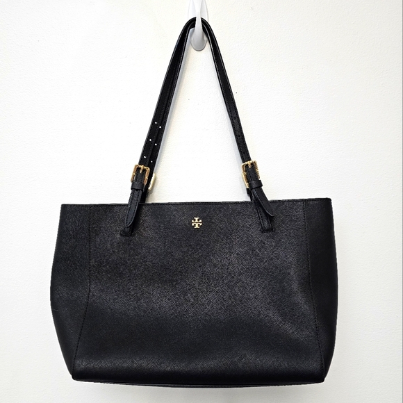 Tory Burch Black Saffiano Leather York Buckle Strap Tote Bag - Picture 15 of 16